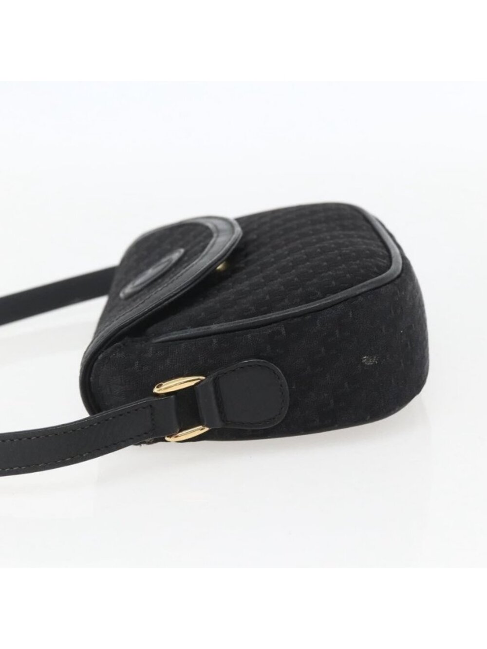 Authentic GUCCI Shoulder Bag Old Gucci Black Gold - Picture 11 of 16
